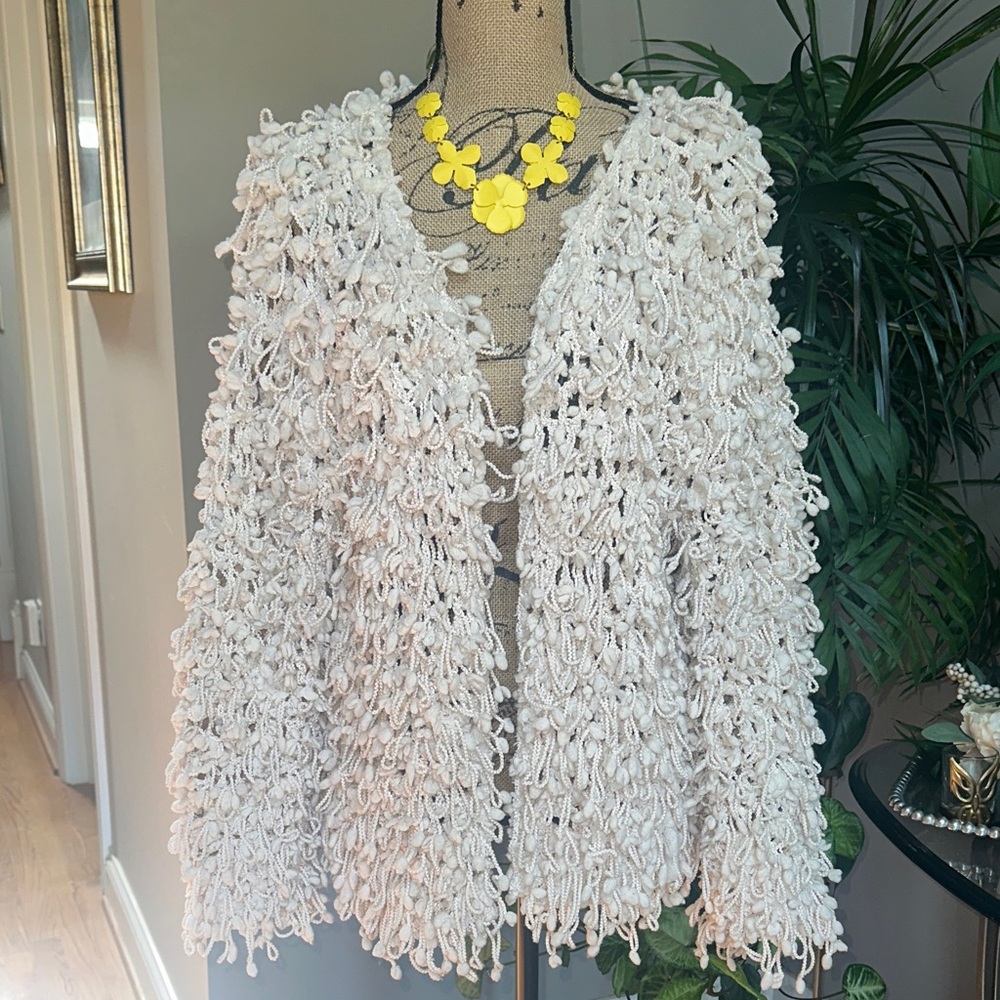 Michelle Nicole Ivory Loop Knit Cardigan